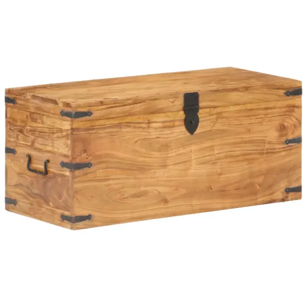 Lukustatav akaatsiapuidust hoiukirst külgkäepidemetega, pruun, 90 x 40 x 40 cm – 7