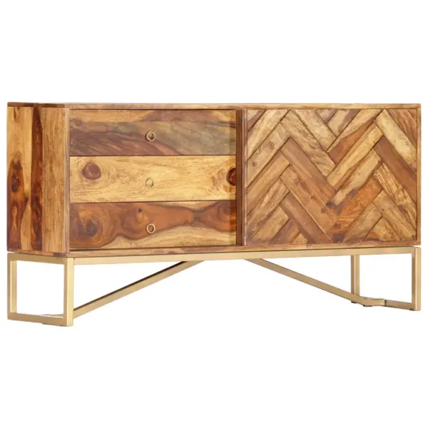 Puhvetkapp akaatsiapuidust 3 sahtli ja uksega, pruun, 118 x 30 x 60 cm – 12