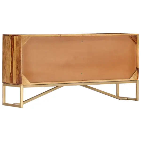 Puhvetkapp akaatsiapuidust 3 sahtli ja uksega, pruun, 118 x 30 x 60 cm – 3