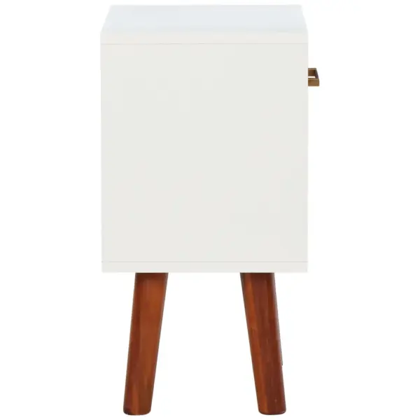 Retrostiilis öökapp sahtli ja avatud riiuliga, akaatsiapuidust ja MDF-ist, pruun ja mattvalge, 40 x 30 x 57 cm – 6