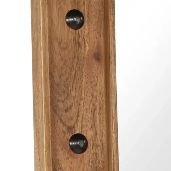 Akaatsiapuidust seinapeegel pulbervärvitud terasdetailidega, 50 x 80 cm – 4