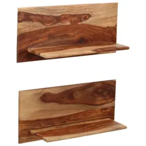 Akaatsiapuidust seinariiulid, 2 tk, pruun, 59 x 26 x 20 cm