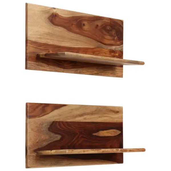 Akaatsiapuidust seinariiulid, 2 tk, pruun, 59 x 26 x 20 cm - 2