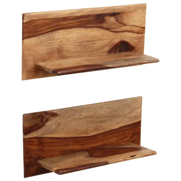 Akaatsiapuidust seinariiulid, 2 tk, pruun, 59 x 26 x 20 cm - 8
