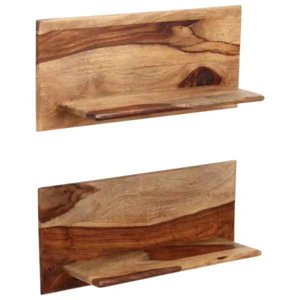 Akaatsiapuidust seinariiulid, 2 tk, pruun, 59 x 26 x 20 cm - 10