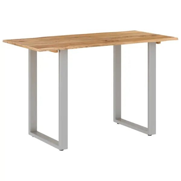 Akaatsiapuidust söögilaud hõbedaste terasjalgadega, 118 x 58 x 76 cm – 2