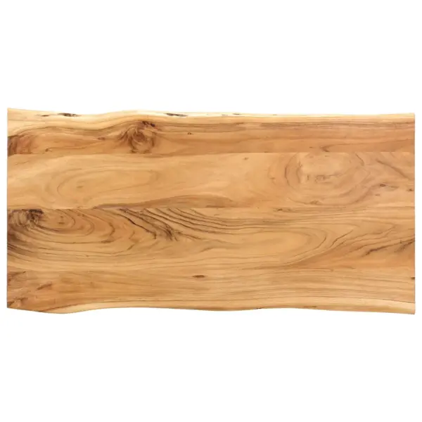 Akaatsiapuidust söögilaud hõbedaste terasjalgadega, 118 x 58 x 76 cm – 5
