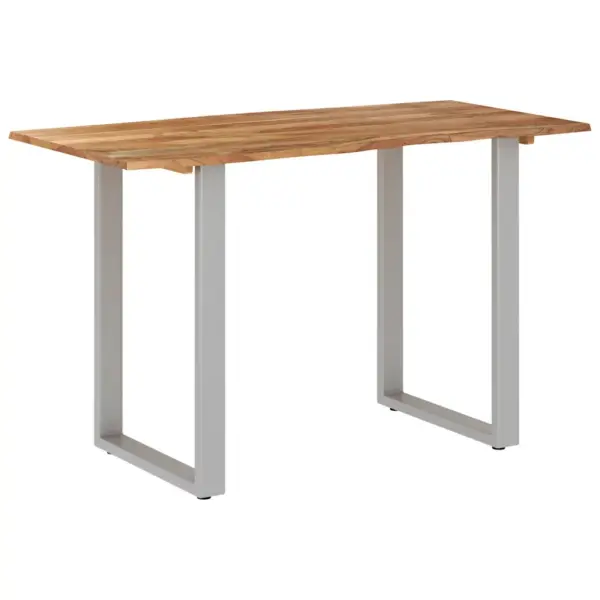 Akaatsiapuidust söögilaud hõbedaste terasjalgadega, 118 x 58 x 76 cm – 10