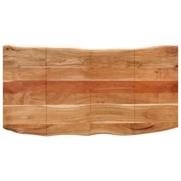 Akaatsiapuidust söögilaud naturaalse servaga, hõbedaste terasjalgadega, 180 x 90 x 76 cm – 6