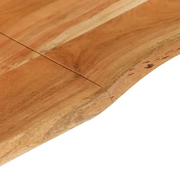 Akaatsiapuidust söögilaud naturaalse servaga, hõbedaste terasjalgadega, 180 x 90 x 76 cm – 8
