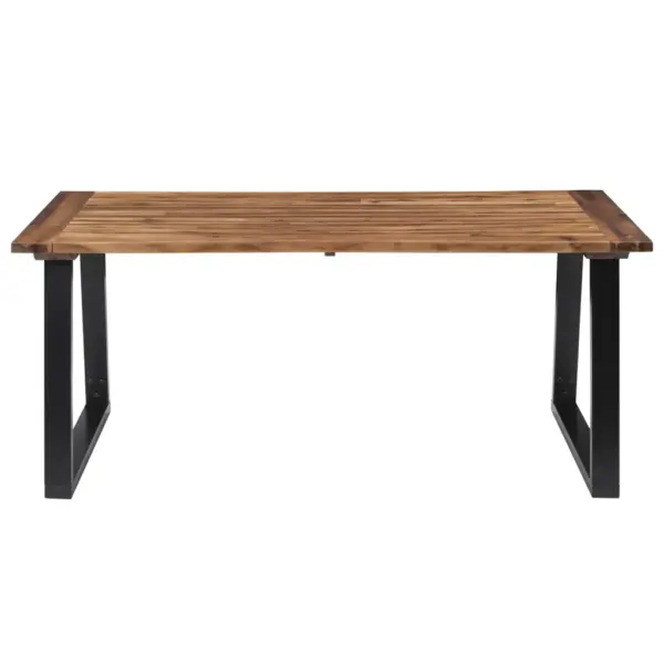 Industriaalstiilis söögilaud akaatsiapuidust lauaplaadiga, pruun/must, 180 x 90 x 75 cm – 2