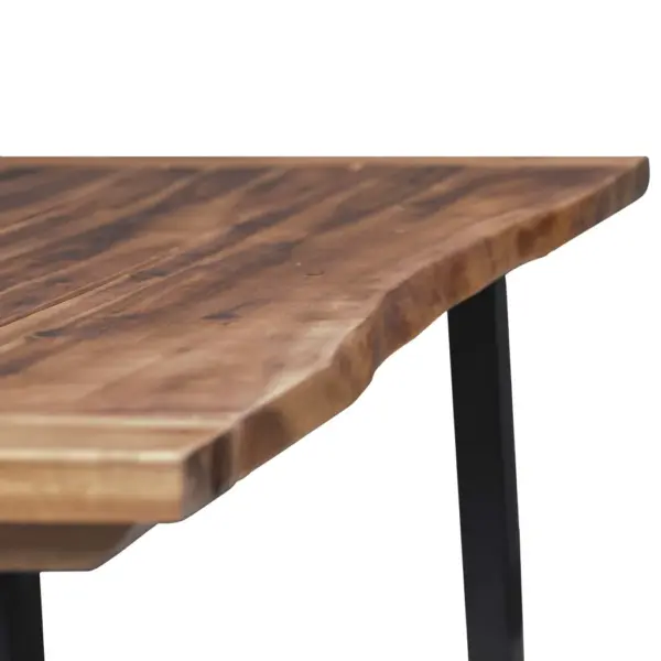 Industriaalstiilis söögilaud akaatsiapuidust lauaplaadiga, pruun/must, 180 x 90 x 75 cm – 6