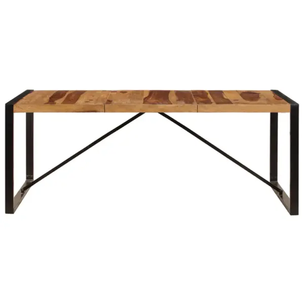 Akaatsiapuidust söögilaud tööstusliku metallraamiga, pruun, 200 x 100 x 75 cm – 2