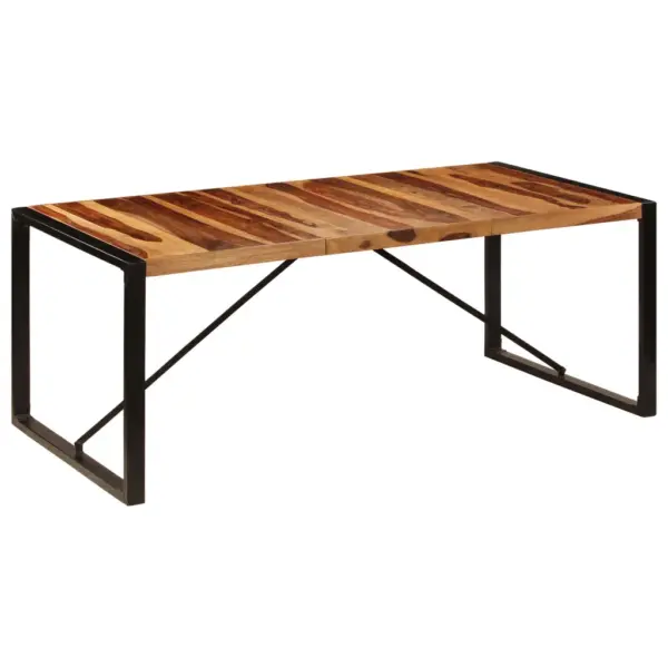 Akaatsiapuidust söögilaud tööstusliku metallraamiga, pruun, 200 x 100 x 75 cm – 11