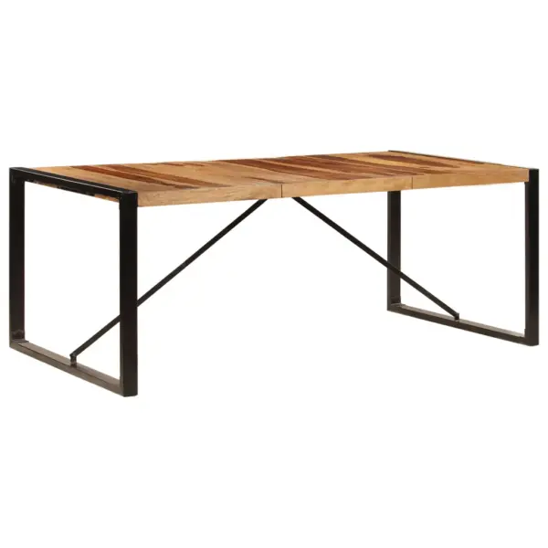 Akaatsiapuidust söögilaud tööstusliku metallraamiga, pruun, 200 x 100 x 75 cm – 3