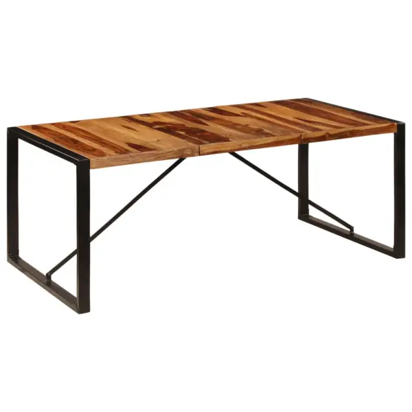 Akaatsiapuidust söögilaud tööstusliku metallraamiga, pruun, 200 x 100 x 75 cm – 8