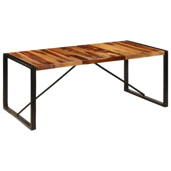 Akaatsiapuidust söögilaud tööstusliku metallraamiga, pruun, 200 x 100 x 75 cm – 10
