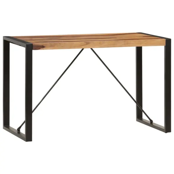 Industriaalstiilis söögilaud akaatsiapuidust ja musta terasraamiga, 120 x 60 x 76 cm – 12