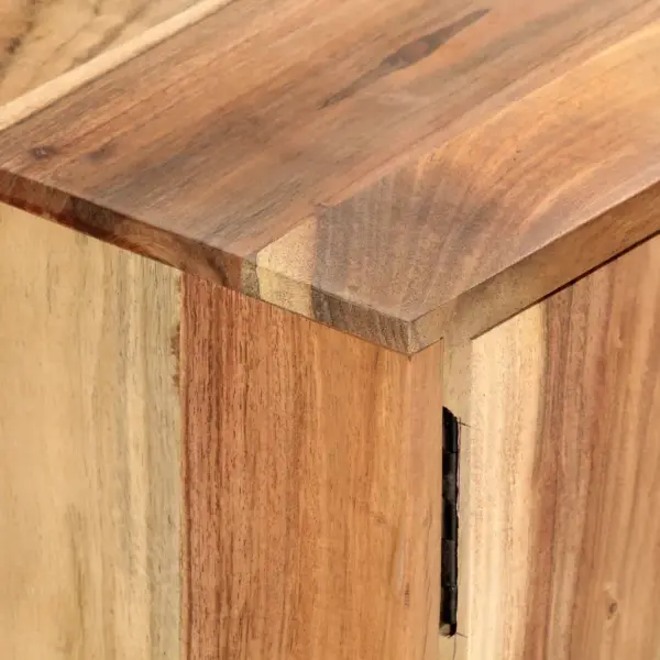 Akaatsiapuidust telerikapp pulbervärvitud terasraamiga, pruun, 118 x 30 x 45 cm – 5
