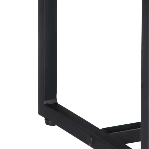 Akaatsiapuidust telerikapp musta terasraamiga, 1 sahtli ja 2 avatud sektsiooniga, 160 x 30 x 45 cm – 7