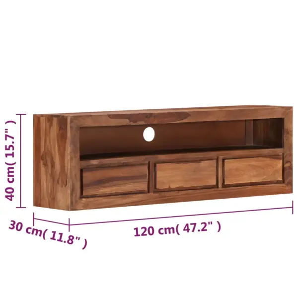 Maalähedane telerikapp 3 sahtliga, akaatsiapuit ja tehispuit, 120 x 30 x 40 cm – 10