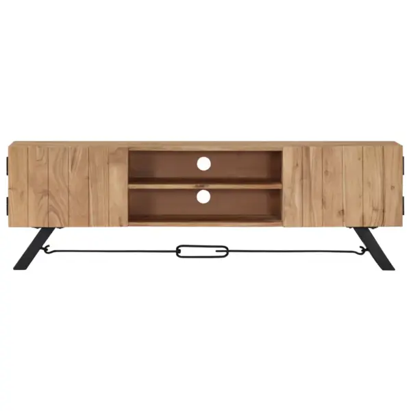 Akaatsiapuidust telerikapp kahe sektsiooni ja kahe uksega, pruun, 140 x 30 x 45 cm – 2