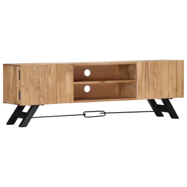 Akaatsiapuidust telerikapp kahe sektsiooni ja kahe uksega, pruun, 140 x 30 x 45 cm – 11