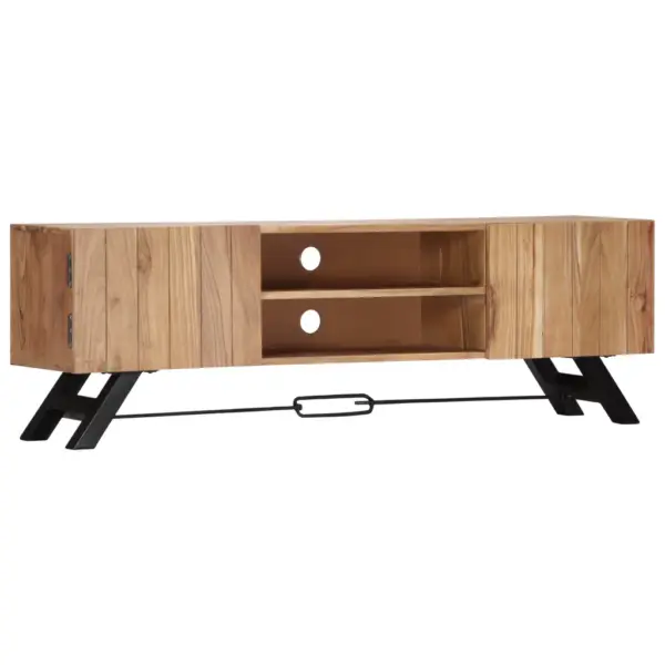 Akaatsiapuidust telerikapp kahe sektsiooni ja kahe uksega, pruun, 140 x 30 x 45 cm – 12