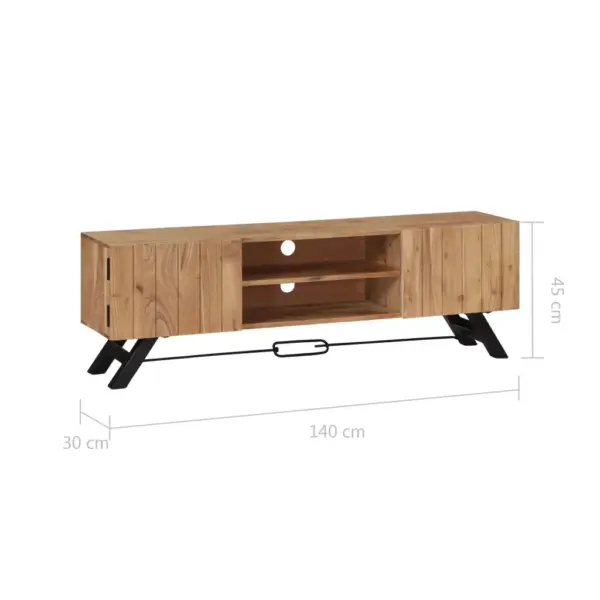 Akaatsiapuidust telerikapp kahe sektsiooni ja kahe uksega, pruun, 140 x 30 x 45 cm – 8