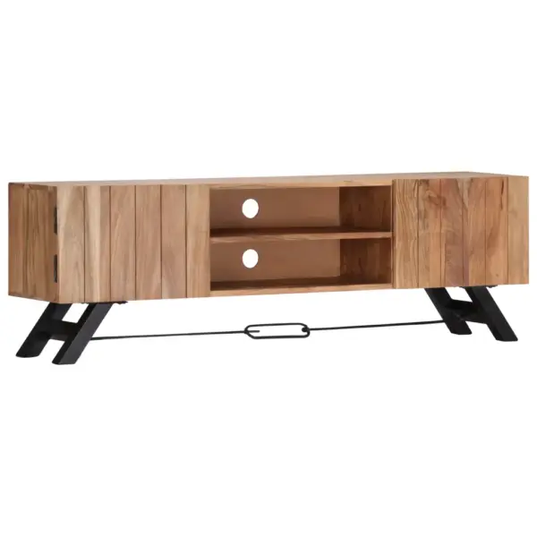 Akaatsiapuidust telerikapp kahe sektsiooni ja kahe uksega, pruun, 140 x 30 x 45 cm – 10