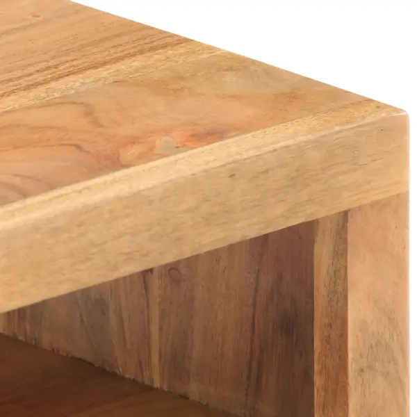 Tööstuslik kohvilaud akaatsiapuidust terasjalgadega, kivikaunistustega uks, 90 x 45 x 40 cm - 5