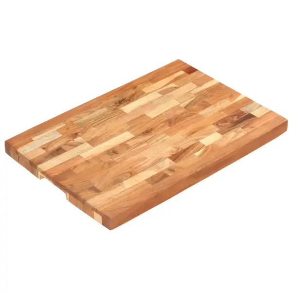Paks akaatsiapuidust lõikelaud triibulise disainiga, 60 x 40 x 4 cm – 11