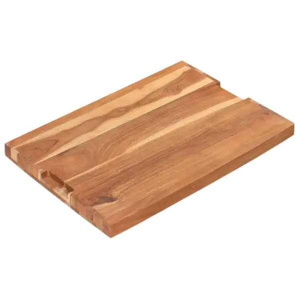 Paks akaatsiapuidust lõikelaud triibulise disainiga, 60 x 40 x 4 cm – 12