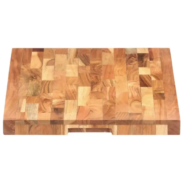 Paks akaatsiapuidust lõikelaud triibulise disainiga, 60 x 40 x 4 cm – 3