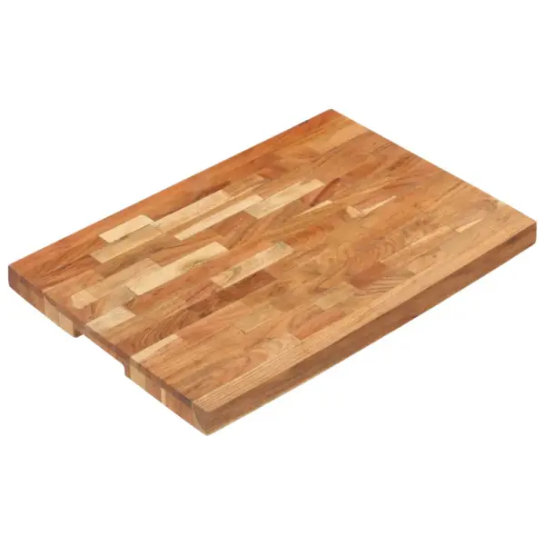 Paks akaatsiapuidust lõikelaud triibulise disainiga, 60 x 40 x 4 cm – 8