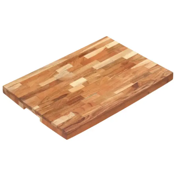 Paks akaatsiapuidust lõikelaud triibulise disainiga, 60 x 40 x 4 cm – 9
