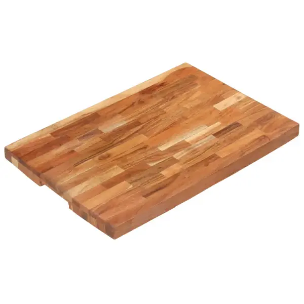 Paks akaatsiapuidust lõikelaud triibulise disainiga, 60 x 40 x 4 cm – 10