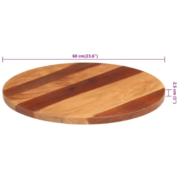 Ümmargune akaatsiapuidust lauaplaat, meekarva viimistlus, 60 cm, 25–27 mm – 5