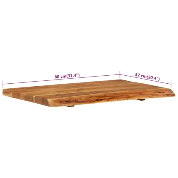 Akaatsiapuidust vannitoa kapiplaat, naturaalne serv, 80 x 52 x 3,8 cm – 7