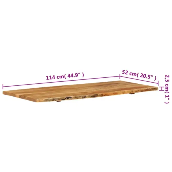 Akaatsiapuidust vannitoakapi tasapind naturaalse servaga, 114 x 52 x 2,5 cm – 7