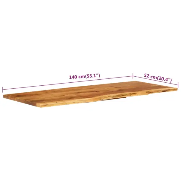 Akaatsiapuidust vannitoakapi tasapind naturaalse servaga, 140 x 52 x 2,5 cm – 7