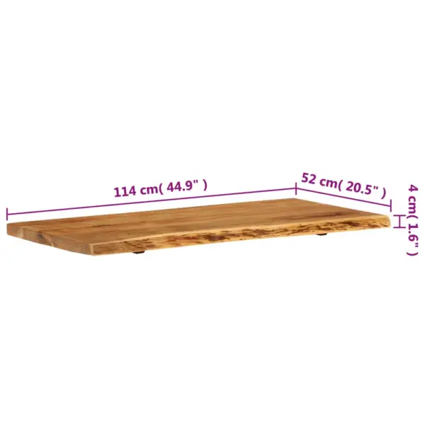 Akaatsiapuidust vannitoakapiplaat, naturaalne serv, 114 x 52 x 4 cm – 7