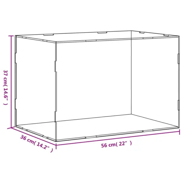 Läbipaistev/must akrüülist vitriinkarp, 56 x 36 x 37 cm – 6
