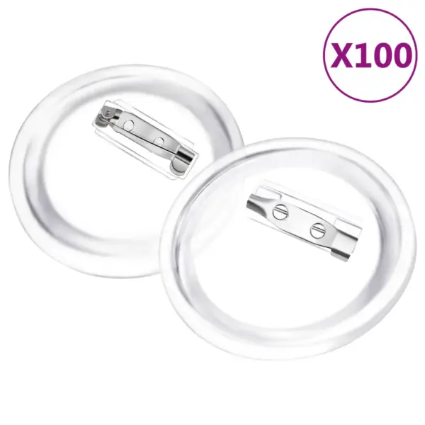 Läbipaistvad akrüülist nupumärgi toorikud, 44 mm, 100 komplekti – 2