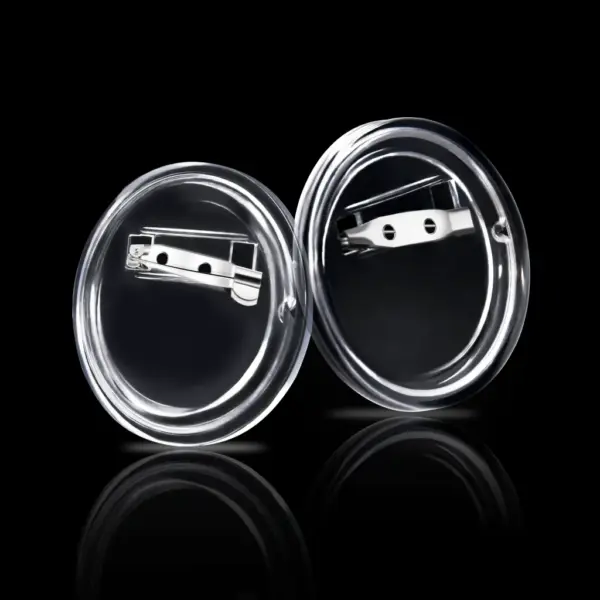 Läbipaistvad akrüülist nupumärgi toorikud, 44 mm, 100 komplekti – 4
