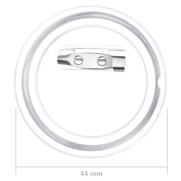 Läbipaistvad akrüülist nupumärgi toorikud, 44 mm, 100 komplekti – 8