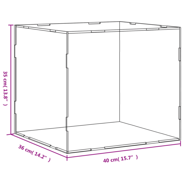Läbipaistev akrüülist vitriinkarp musta detailidega, 40 x 36 x 35 cm – 6