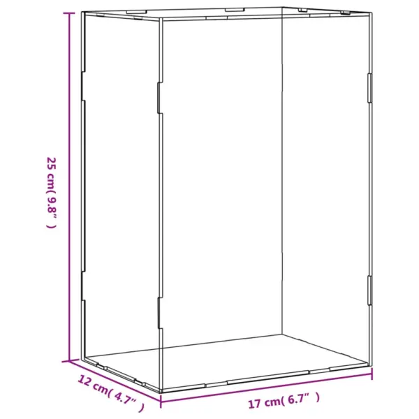 Akrüülist vitriinkarp kollektsioonidele, läbipaistev-must, 17 x 12 x 25 cm – 6