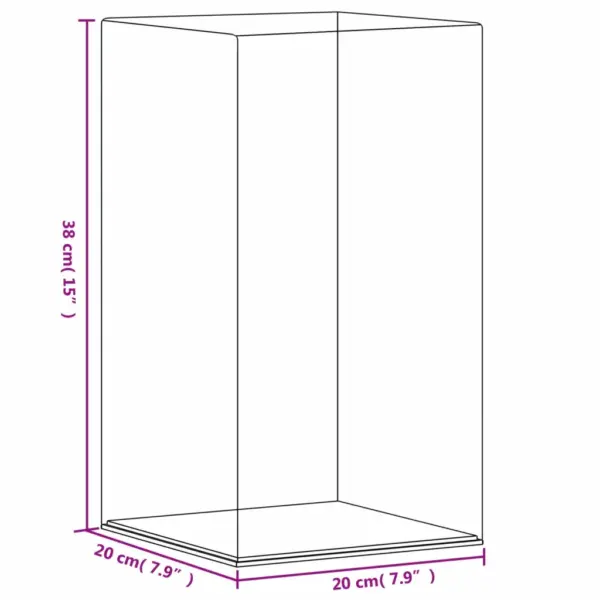 Akrüülist vitriinkast kollektsioonidele, läbipaistev/must, 20 x 20 x 38 cm – 6