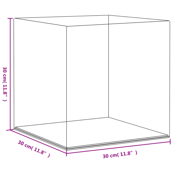 Akrüülist vitriinkast kollektsioonidele, läbipaistev/must, 30 x 30 x 30 cm – 6